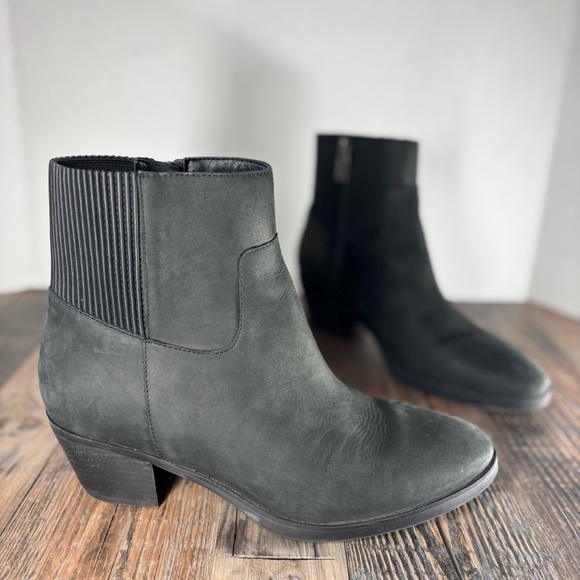 Vionic Boots Womens 8 Shantelle Leather Ankle Heel Classic Comfort Modest Office - Picture 1 of 9